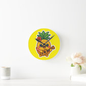 Smiling Kawaii Ananas - tropisch Runde Wanduhr (Zuhause)