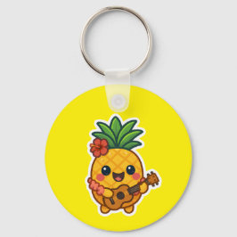 Smiling Kawaii Ananas - tropisch Schlüsselanhänger