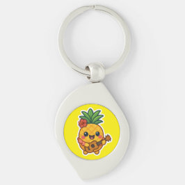 Smiling Kawaii Ananas - tropisch Schlüsselanhänger