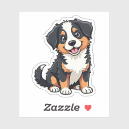 Smiling Kawaii Aussie Shepherd Puppy Sticker