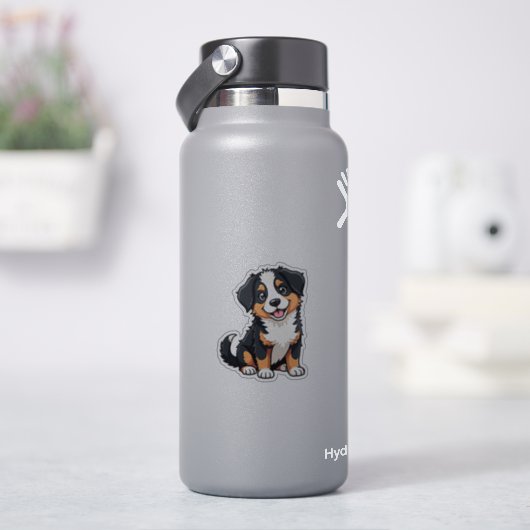 Smiling Kawaii Aussie Shepherd Puppy Sticker (HydroFlask)