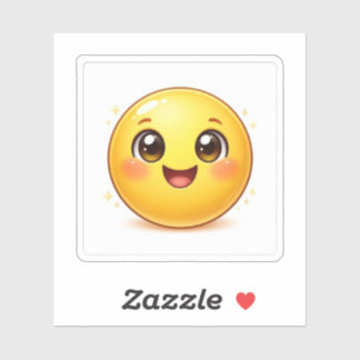 Smiling Kawaii Emoji Kiss-Cut Stickers Aufkleber