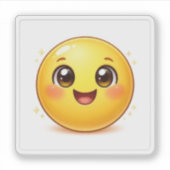 Smiling Kawaii Emoji Kiss-Cut Stickers Aufkleber (Vorderseite)