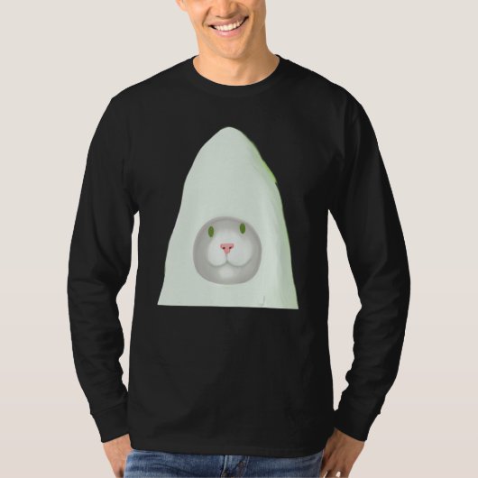 Smiling kitten artwork white cat meme T-Shirt (Vorderseite)