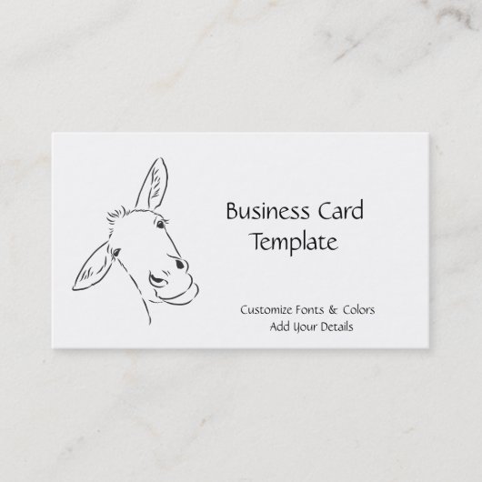 Smiling Logo Donkey Business Card Visitenkarte (Vorderseite)