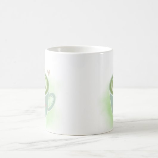 Smiling Matcha Latte Heart Mug Kaffeetasse (Mittel)