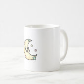 Smiling Moon – Cute Kawaii Illustration Kaffeetasse (VorderseiteRechts)