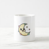 Smiling Moon – Cute Kawaii Illustration Kaffeetasse (Mittel)