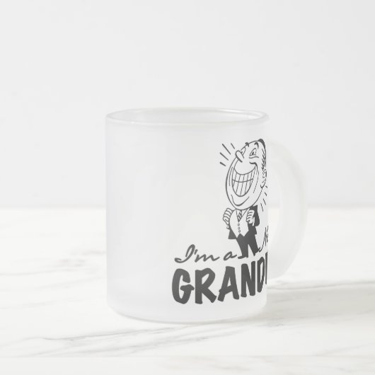 Smiling New Grandpa T-shirts and Gifts Mattglastasse (VorderseiteRechts)