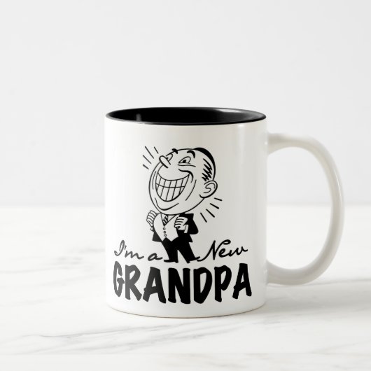 Smiling New Grandpa T-shirts and Gifts Zweifarbige Tasse (Rechts)