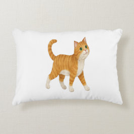 Smiling Orange Cat Decorative Pillow Dekokissen