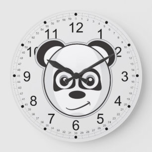 Smiling Panda Große Wanduhr