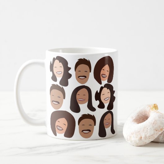 Smiling People Happy Face Kaffeetasse (Mit Donut)