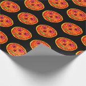 Smiling Pizza Face Illustration Design Geschenkpapier (Ecke)