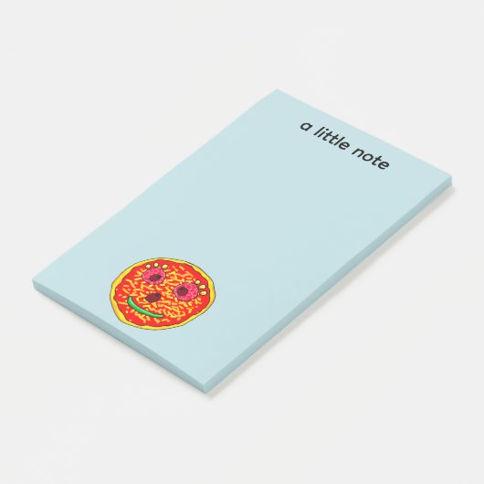 Smiling Pizza Face Illustration Design Post-it Klebezettel (angewinkelt)