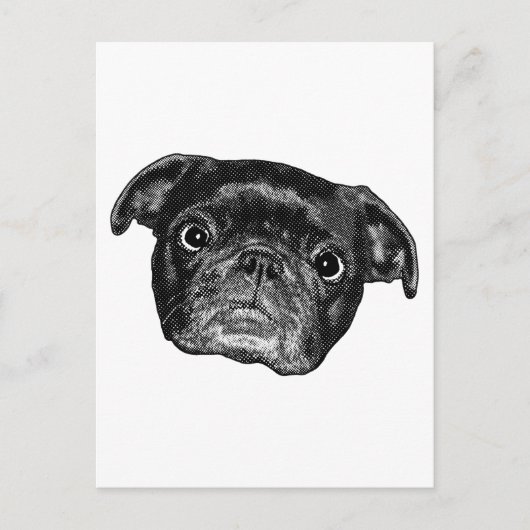 Smiling Pug Dot Post Postkarte (Vorderseite)