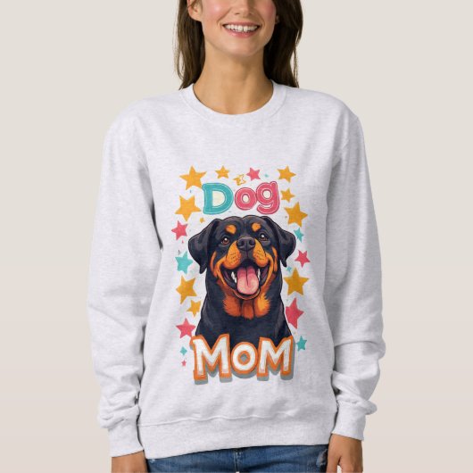 Smiling Rottweiler Dog Mom Sweatshirt (Vorderseite)