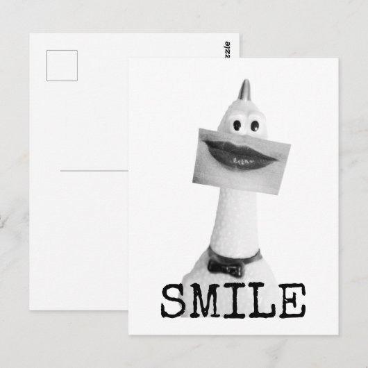 Smiling Rubber Chicken Postcard Postkarte (Vorne/Hinten)