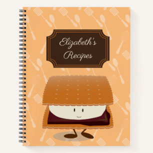 Smiling S’more mit Name   Rezept-Notebook Notizbuch