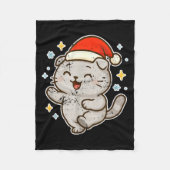 Smiling Santa Cat Holiday Cheer  Fleecedecke (Vorderseite)