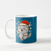 Smiling Santa Cat Holiday Cheer  Kaffeetasse (Links)