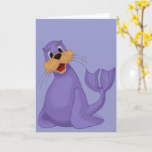 Smiling Sea Lion Greeting Card Karte (Gelbe Blume)