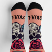 Smiling skull You are beauty red rose Spooky chic Socken (Oben)