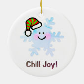 Smiling Snowflake Holiday Cheer Keramik Ornament (Hinten)