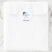 Smiling Snowflake Holiday Cheer Runder Aufkleber (Tasche)