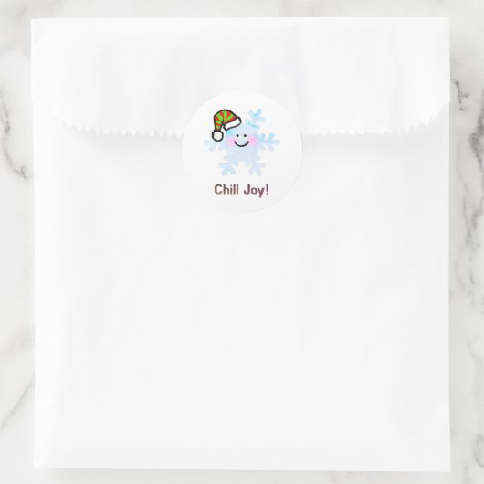 Smiling Snowflake Holiday Cheer Runder Aufkleber (Tasche)