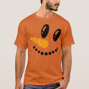 Smiling Snowman Face Carrot Nose Funny Snow Man Wi T-Shirt