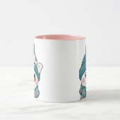 Smiling Snowman Face Name Christmas bow Tasse (Zentrum)