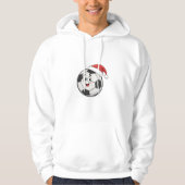 Smiling Soccer Ball with Santa Hat Hoodie (Vorderseite)