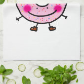 Smiling Sprinkle Donut Character Art Geschirrtuch (Gefaltet)