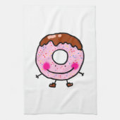 Smiling Sprinkle Donut Character Art Geschirrtuch (Vertikal)