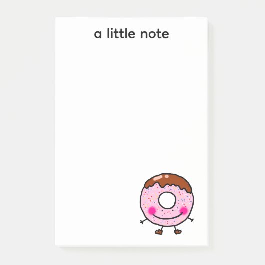 Smiling Sprinkle Donut Character Art Post-it Klebezettel (Vorderseite)