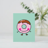 Smiling Sprinkle Donut Character Art Postkarte (Stehend Vorderseite)