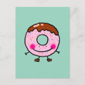 Smiling Sprinkle Donut Character Art Postkarte (Vorderseite)