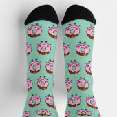 Smiling Sprinkle Donut Character Art Socken (Oben)