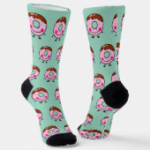 Smiling Sprinkle Donut Character Art Socken (Gewinkelt)
