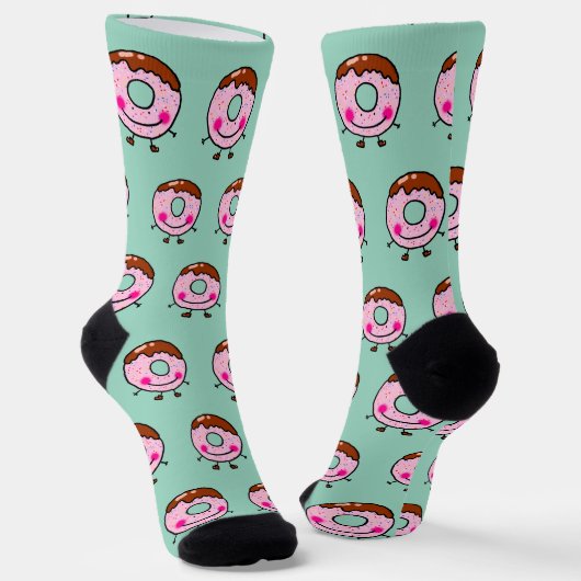 Smiling Sprinkle Donut Character Art Socken (Gewinkelt)