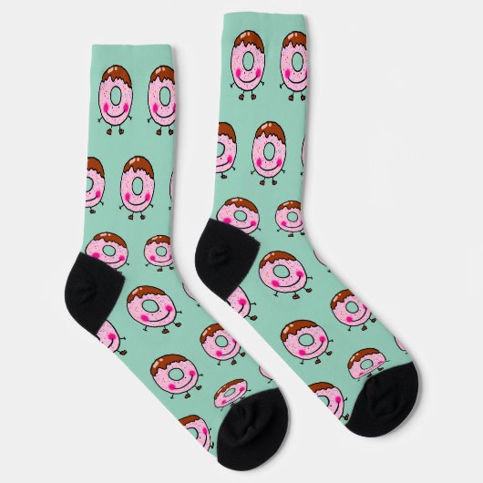 Smiling Sprinkle Donut Character Art Socken (Rechts)