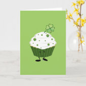 Smiling St. Patrick's Day Cupcake Karte (Gelbe Blume)