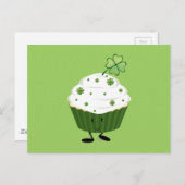 Smiling St. Patrick's Day Cupcake Postkarte (Vorne/Hinten)