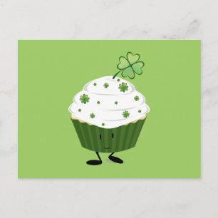 Smiling St. Patrick's Day Cupcake Postkarte