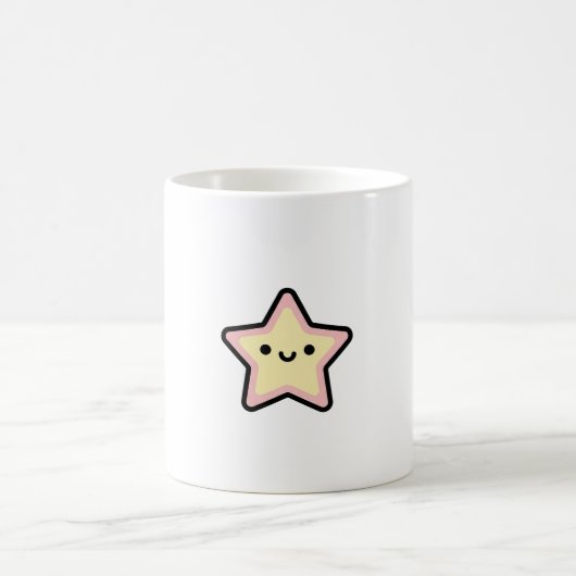 Smiling Star – Cute Kawaii Illustration Kaffeetasse (Mittel)