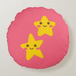 Smiling Stars Round Pillow Rundes Kissen