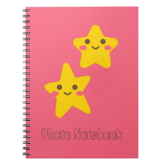 Smiling Stars Spiral Photo Notebook Notizblock (Vorderseite)
