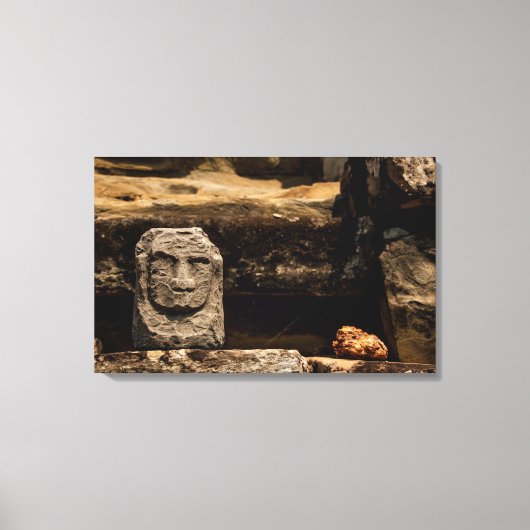 Smiling Stone Totem Cambodia - Canvas Wall Art Leinwanddruck (Vorderseite)