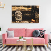 Smiling Stone Totem Cambodia - Canvas Wall Art Leinwanddruck (Insitu (Wohnzimmer))